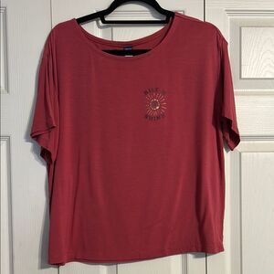 OLD NAVY Sunday Sleep Pink Red Short Sleeve T-Shirt Loungewear Rise & Shine